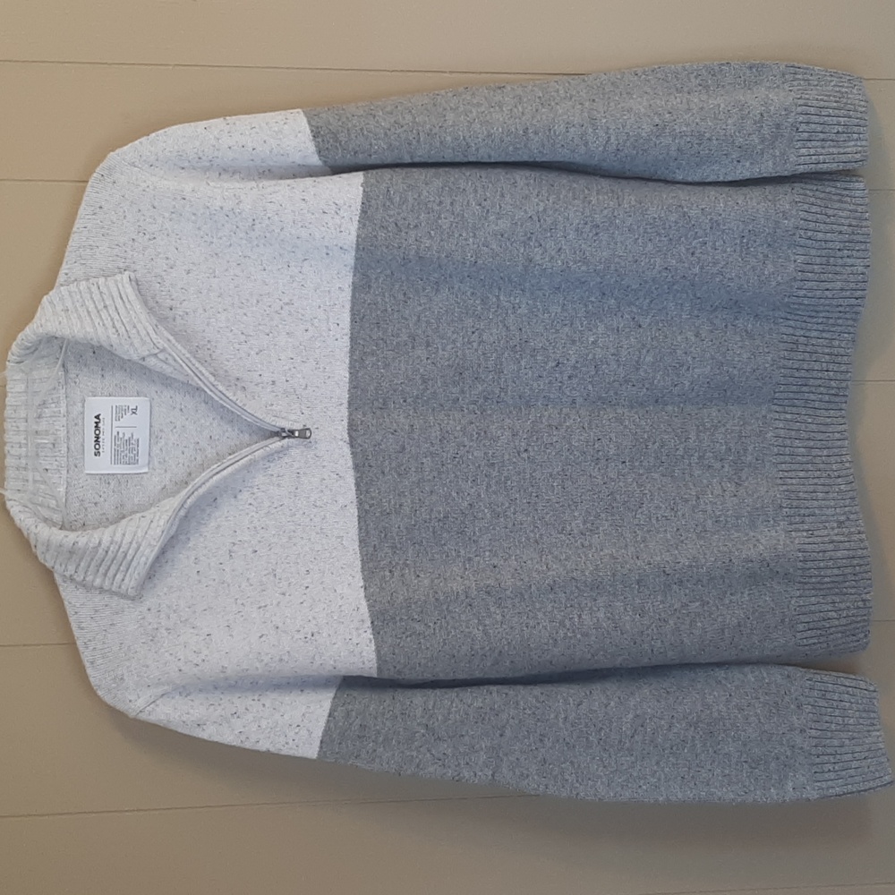 Sonoma Men's XL Two-Tone Half Zip Up Sweater